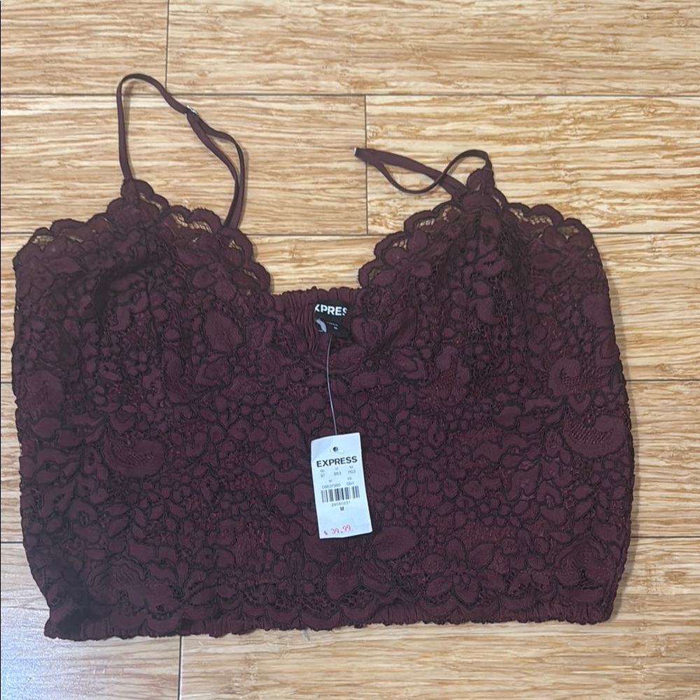 Express Burgundy Lace Bralette